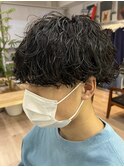 ニュアンスパーマコンマヘア波巻きスパイラルパーマツーブロック