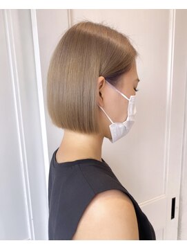 へアメイクワンプラス 四日市(HAIR MAKE ONEplus) 10代20代/大人かわいい/ミルクティーベージュ/切りっぱなしボブ