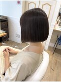 内巻きボブ　縮毛矯正でつくる地毛風ストレート