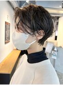 アッシュショート_斜めバンググレージュカラーシルキー_ba446311