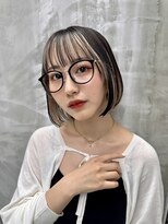 ロンド ストラーダ 心斎橋(Lond strada)&nbsp;マチルダボブ×インナーグレージュ【髪質改善/縮毛矯正】