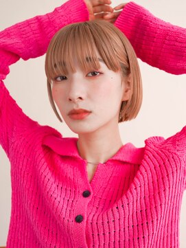 ジュール 大分(Joule) コーラルピンク×ミニボブ[大分駅]