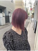 @kamiishi＿freera 切りっぱなしボブ　ピンクバイオレット