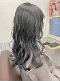 ブリーチなしのグレーブラック