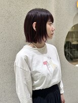 マイル 渋谷(mile)&nbsp;ボルドーラベンダー×切りっぱなしボブ