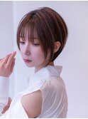 20代30代大人かわいい/斜めバング/デザインカラー/ショートボブ