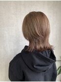 ミルクティーベージュ×クラゲヘアー　くすみベージュ　暖色系