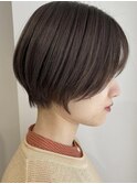 栗色 アースカラー マロンベージュ ショートボブ 20代30代