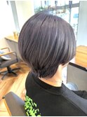 マッシュショート/グレージュ/ラベンダーアッシュ/全頭ブリーチ