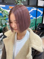 バランス 原宿 表参道(balance) ピンクベージュ×ミニボブ