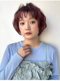ボルドーブラウン/ショートボブ/透明感カラーイメチェンp浦和