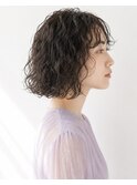原宿レイヤーボブスパイラルパーマくびれボブウェーブヘア30代