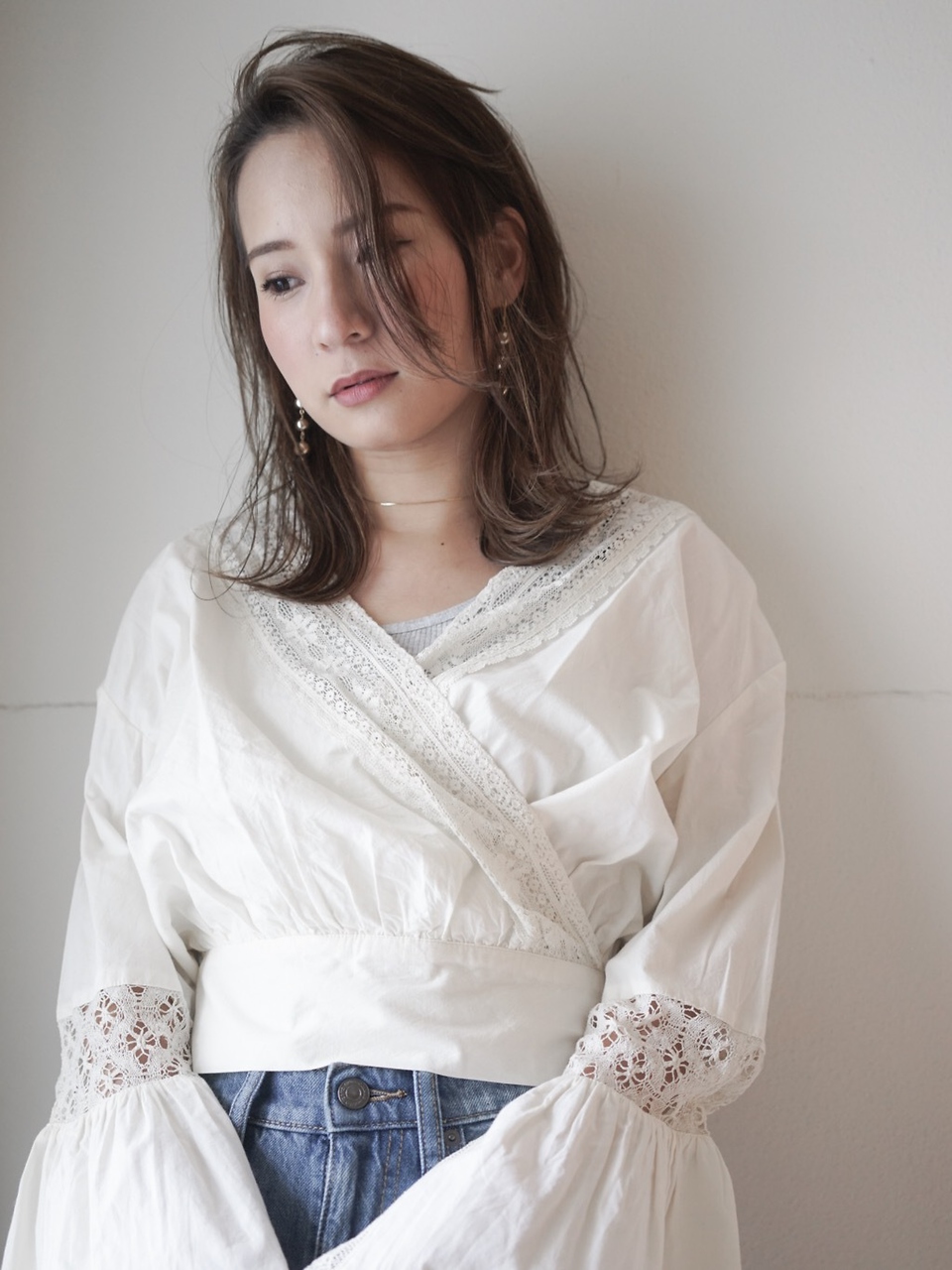 ラルジュ(large)&nbsp;【large】鎖骨外ハネミディアム/フェザーバング　by鈴木貴仁