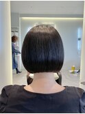 簡単セットかわいいミニボブ艶髪黒髪スタイル髪質改善