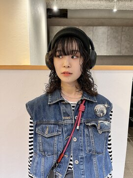 カフ(CAF) CAF FUKO 黒髪/くるくるウルフパーマ/大阪/心斎橋
