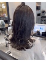 ソヨン 栄2号店(SOYON)&nbsp;黒髪/グレーベージュ/レイヤーロング/前髪パーマ/髪質改善