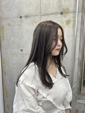 ディジョン(Dijon) 韓国顔まわりレイヤーカットグレージュオリーブベージュブラウン