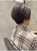 【RYOHEI】ショートボブ_白髪ぼかしカラー_バレイヤージュ