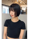 顔まわりレイヤーボブショートボブ切りっぱなしボブグレージュ