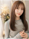 ニュアンスカラー小顔ロングレイヤーカットc6戸頭20代30代40代