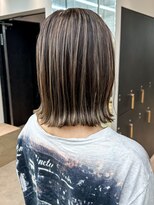 ロンドシエル 横浜(Lond ciel)&nbsp;ミニウルフチェリーブラウンブリーチなしショートボブ前髪/