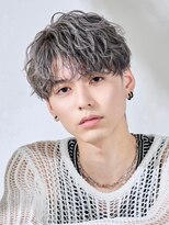 アズ ワン(AS ONE)&nbsp;波巻きパーマツイストスパイラルパーマツーブロックメンズ黒髪