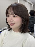 透明感ベージュ系カラー/上品くびれボブ