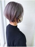 大人ショートボブ30代40代50代60代前髪なし丸みショートby柴立