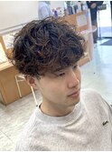 スペインカール刈り上げメンズパーママッシュスタイルスパイラル