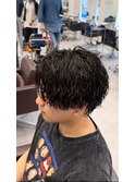 ツイストスパイラルマッシュ刈り上げツーブロックメンズパーマ