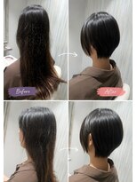 ロアゾブルー(L'oiseau Bleu)&nbsp;4か月前に他店でかけた縮毛矯正が取れたお客様をバッサリ艶髪に