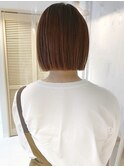 【三ツ井純】切りっぱなし ストレートボブ  オレンジベージュ