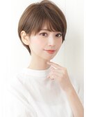 大人可愛い20代30代40代小顔ウルフレイヤーボブ丸みショートボブ