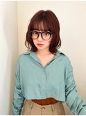小顔前髪顔周りレイヤー× 暖色カラー デザインカラー