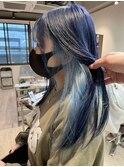 長崎 イヤリングカラー ネイビーブルー×水色