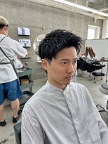 フラッグヘアー 博多駅前店(Flag HAIR)&nbsp;メンズパーマ短髪ツーブロック束感モテる黒髪