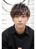 10代20代韓流☆ツイストパーマショートマッシュアッシュブラウン