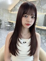 サイン 表参道(SIGN)&nbsp;韓国ヘアディープレッドブリーチ無し髪質改善透明感カラー