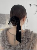 ヘアセット　シニヨンヘア