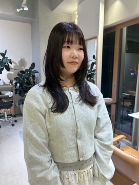 レイヤーカット/ハッシュカット/ディープラベンダー