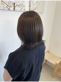 レイヤーボブ×オリーブベージュ