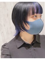 リアイス(Re:ICE) ミニウルフ/くすみブルー/流れるレイヤー/インナーハイライト