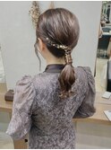 ミディアムヘアのローポニー♪～金箔を添えて～