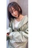【PARK】カーキベージュ×ナチュラルフェザーボブ