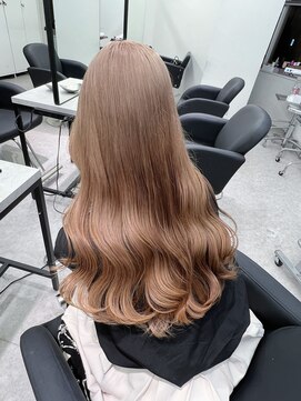 ペレ 栄店(PELE) デザインカラー/レイヤーカット/ウェットヘア/オリーブベージュ