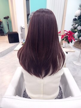 ユーフォリア(Euphoria.) ユーフォリア大人可愛いワインカラー×ロングスタイル