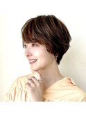 大人可愛い30代40代50代小顔マッシュショートボ ブウルフカット
