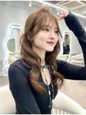 ブリーチなしダブルカラー 顔周りカット レイヤーカット