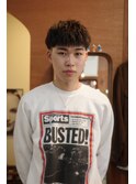 メンズ刈り上げスパイキーショートニュアンスパーマ眉毛カット