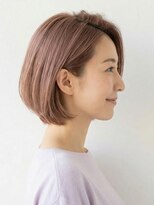 と和×美髪クリニック 巣鴨店&nbsp;年齢に寄り添う上品ツヤ感ショート。ピンクベージュで白髪カバー
